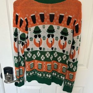 St. Patrick’s Day Women’s Sweater Holiday Festive Green Orange White Irish